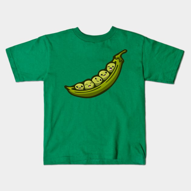 Kawaii Peas in a Pod Kids T-Shirt by deancoledesign